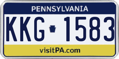 PA license plate KKG1583