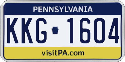 PA license plate KKG1604