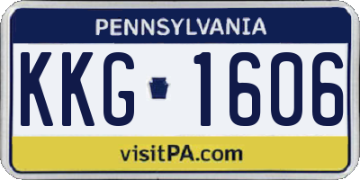PA license plate KKG1606