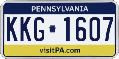 PA license plate KKG1607