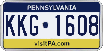 PA license plate KKG1608
