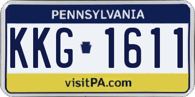 PA license plate KKG1611
