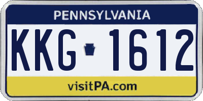 PA license plate KKG1612