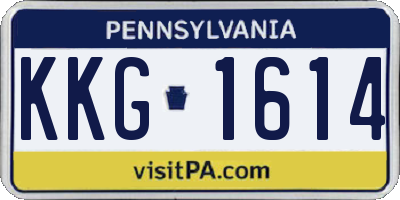 PA license plate KKG1614