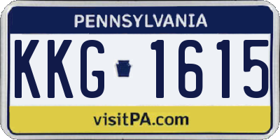 PA license plate KKG1615