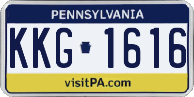 PA license plate KKG1616