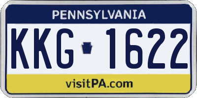 PA license plate KKG1622