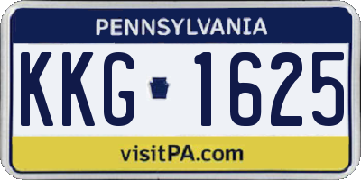 PA license plate KKG1625