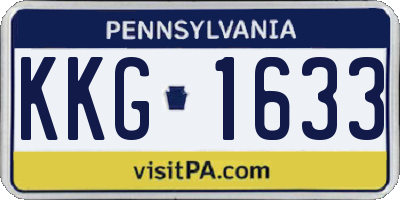 PA license plate KKG1633