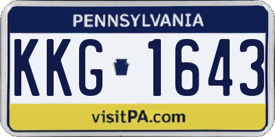 PA license plate KKG1643