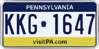 PA license plate KKG1647