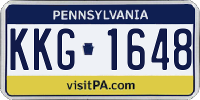 PA license plate KKG1648