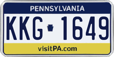 PA license plate KKG1649