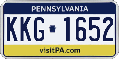 PA license plate KKG1652