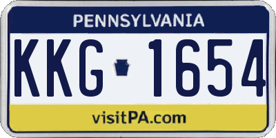 PA license plate KKG1654