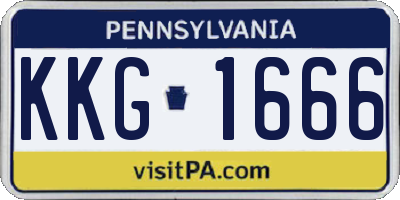 PA license plate KKG1666
