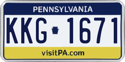 PA license plate KKG1671