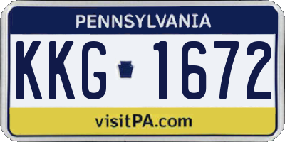 PA license plate KKG1672