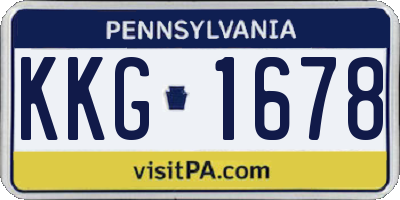 PA license plate KKG1678
