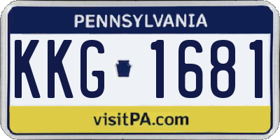 PA license plate KKG1681