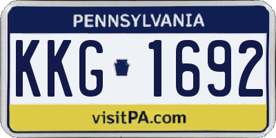 PA license plate KKG1692
