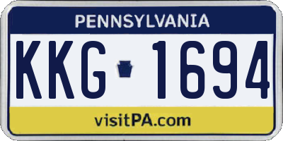 PA license plate KKG1694