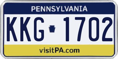 PA license plate KKG1702
