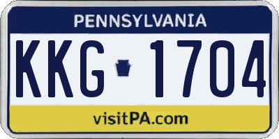 PA license plate KKG1704
