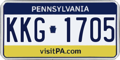 PA license plate KKG1705
