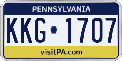 PA license plate KKG1707