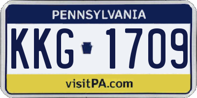 PA license plate KKG1709