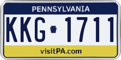 PA license plate KKG1711