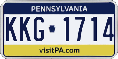 PA license plate KKG1714