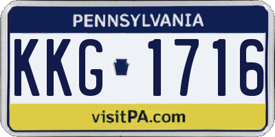 PA license plate KKG1716