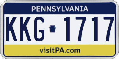 PA license plate KKG1717