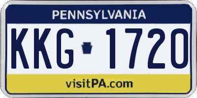 PA license plate KKG1720