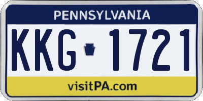 PA license plate KKG1721