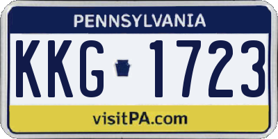 PA license plate KKG1723