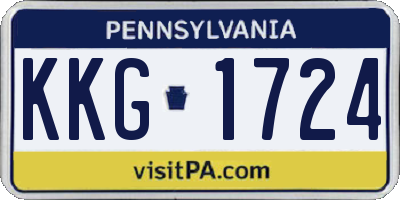PA license plate KKG1724