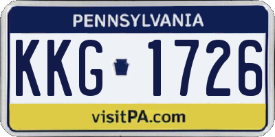 PA license plate KKG1726