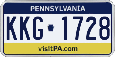 PA license plate KKG1728