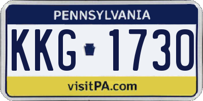 PA license plate KKG1730