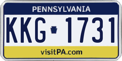 PA license plate KKG1731