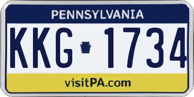 PA license plate KKG1734