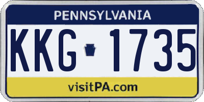 PA license plate KKG1735