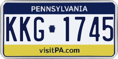 PA license plate KKG1745
