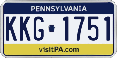 PA license plate KKG1751