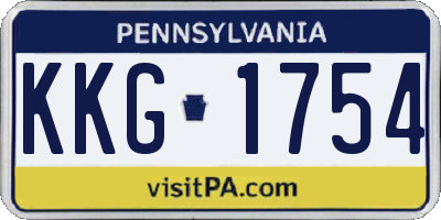 PA license plate KKG1754
