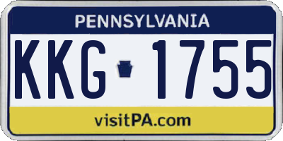 PA license plate KKG1755