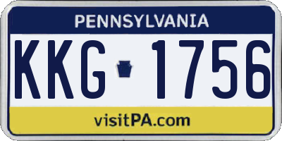 PA license plate KKG1756